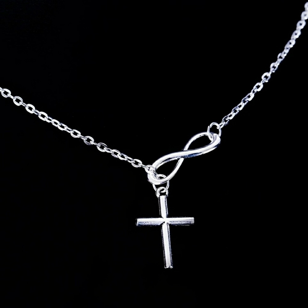 Cross Infinity Necklace - Adjustable Necklace - Picture 3 of 3